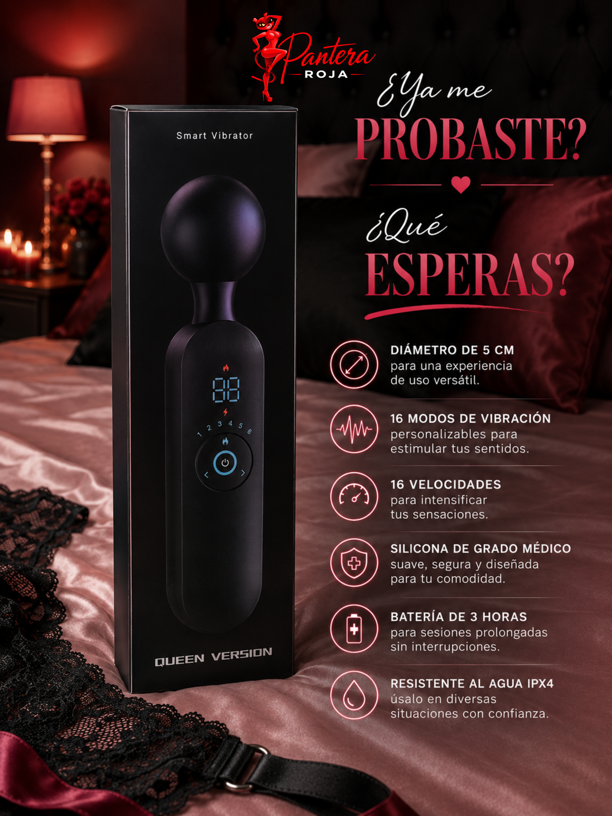 Vibrador Tipo Hitachi 16 Velocidades — imagen 3