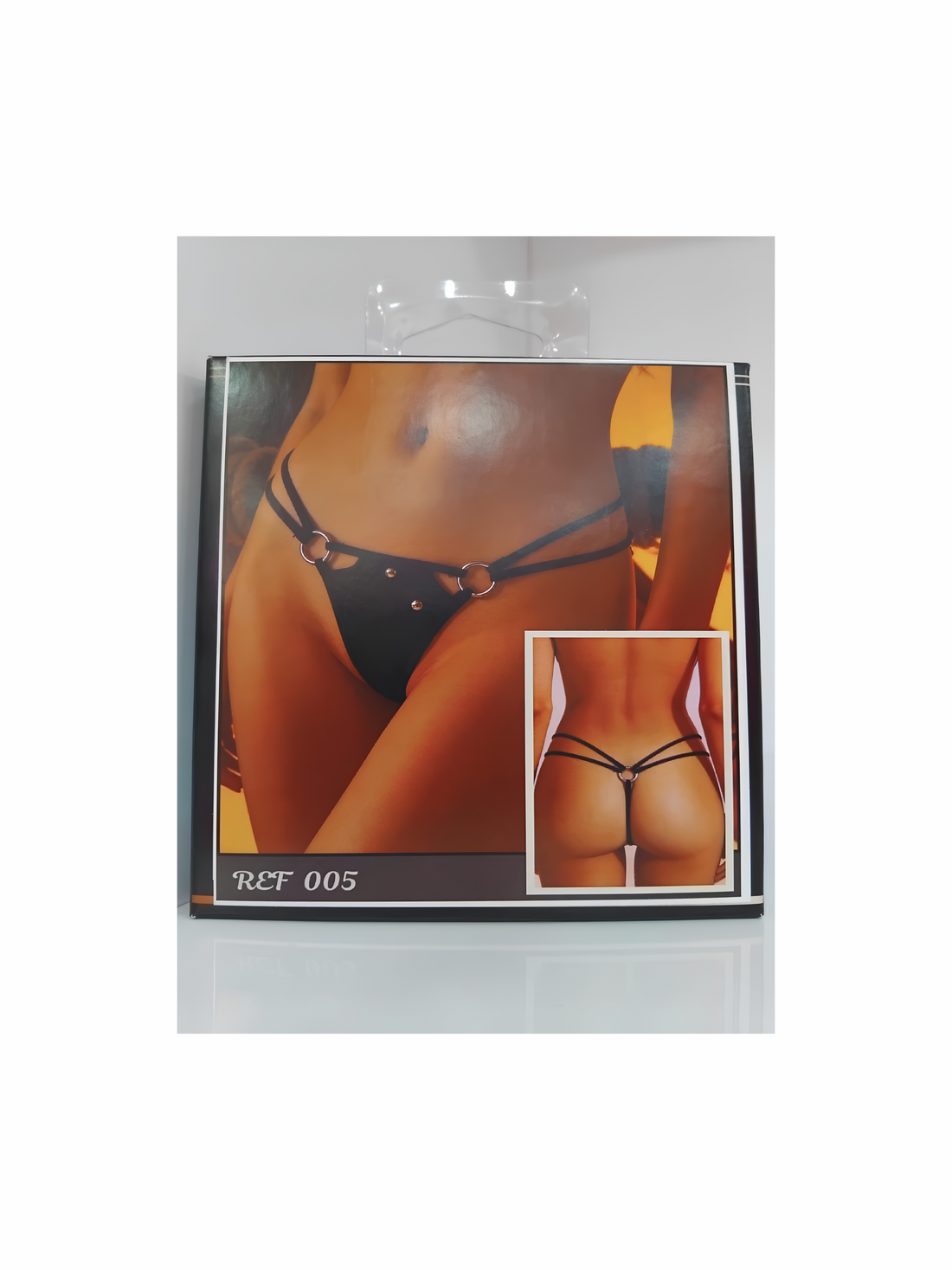 Panty Negro de Tiras con Aros Metálicos REF 005