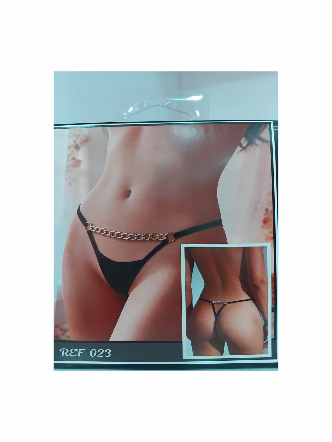 Panty Negro con Cadena Metálica REF 023