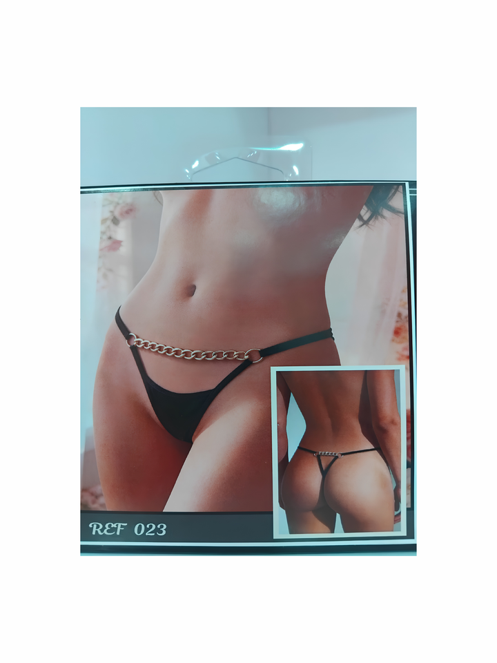 panty negro con cadena