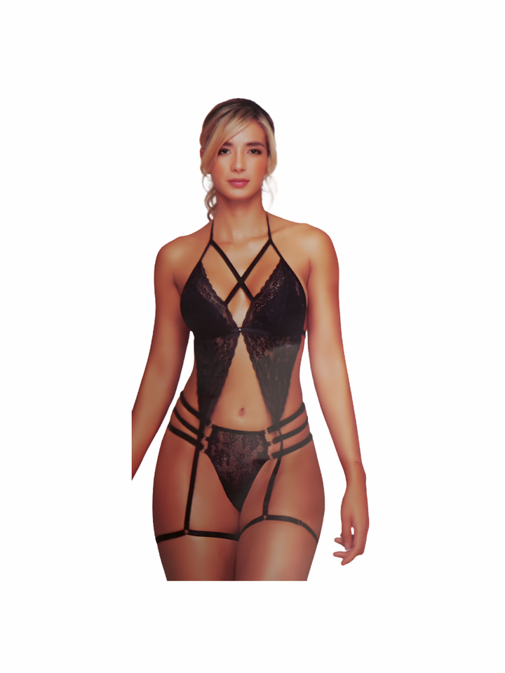 body de encaje negro